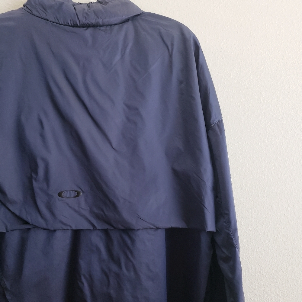 Oakley Blue Quarter Zip Windbreaker Proformance Fit Jacket - Picture 5 of 7